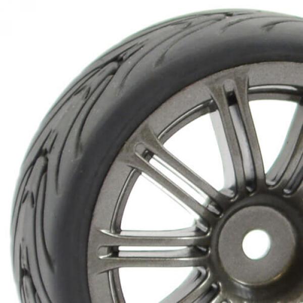 Fastrax 1:10e Street/Tread Tyre 20Sp Gun Metal Wheel - FAST0077GM