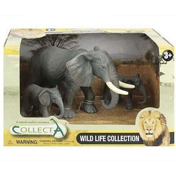 Figura elefantes africanos y dos bebés. - Collecta-3389151