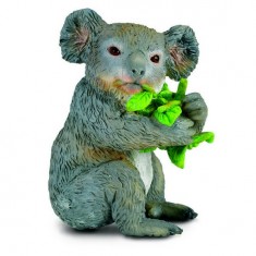 Figura koala con hojas de eucalipto