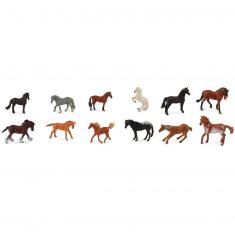 Lote de 12 figuras: Caballos