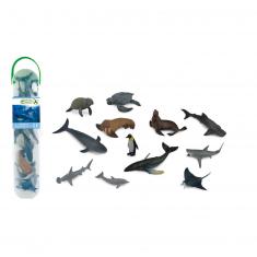  Figuras de animales marinos: Juego de 12 mini figuras de animales marinos