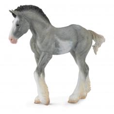  Figura de caballo: potro Clydesdale azul ruano