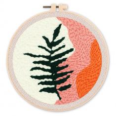 Punch Needle Kit - Leaf Variation 2 - with circular frame