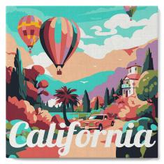 Mini peinture au numéro : Montgolfière en Californie  - toile tendue sur chassis