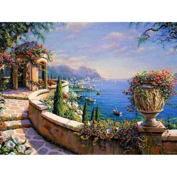Peinture au numéro : Vue sur le Lac  - sans châssis en bois - FiguredArt-PN117