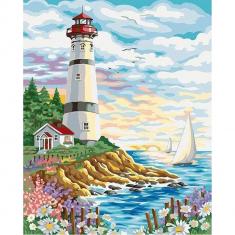 Paint by numbers Lighthouse on a beautiful Day - without frame
