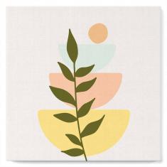 Mini Paint by numbers Abstract Bohemian Botanical Art Set 2 of 4 - already stretched on a wooden fra