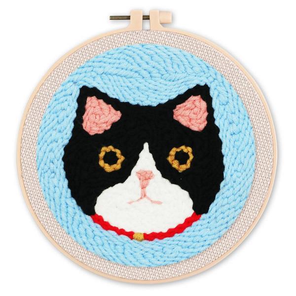 Punch Needle : Tête de Chat  - avec cadre - FiguredArt-DX144