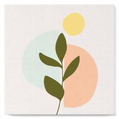 Mini Paint by numbers Abstract Bohemian Botanical Art Set 3 of 4 - already stretched on a wooden fra