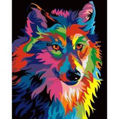 Paint by numbers Wolf Pop Art - already stretched on a wooden frame