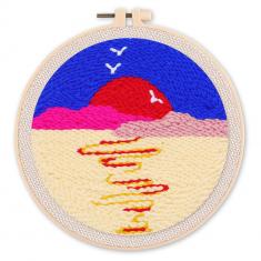 Punch Needle Kit - Desert Sun - with circular frame
