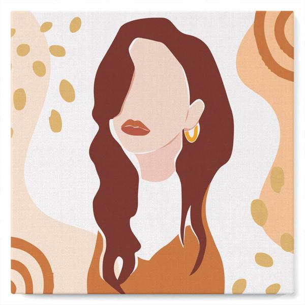 Mini peinture au numéro : Femme songeuse  - toile tendue sur chassis - FiguredArt-SFA018-Y