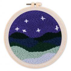Punch Needle Kit - Under the Stars - with circular frame