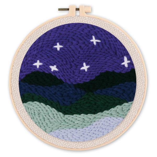 Punch Needle : Paysage sous les Etoiles  - avec cadre - FiguredArt-CCX48