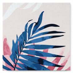 Mini Paint by numbers Abstact Palm Leaves - already stretched on a wooden frame