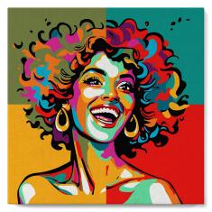 Mini Paint by numbers Vibrant Latina Pop Art - already stretched on a wooden frame