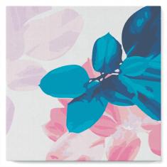 Mini Paint by numbers Abstact Leaves - already stretched on a wooden frame