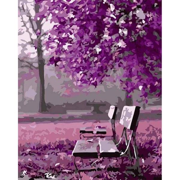 Peinture au numéro : Banc dans le Parc  - sans châssis en bois - FiguredArt-PN226