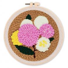 Punch Needle Kit - Bouquet of Flowers - with circular frame