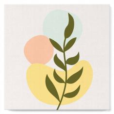 Mini Paint by numbers Abstract Bohemian Botanical Art Set 1 of 4 - already stretched on a wooden fra