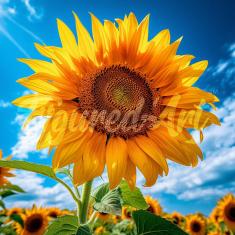 Mini Diamond Painting DP-SFA191-Y Sun-Kissed Sunflower 25x25 round diamond framed canvas - already s