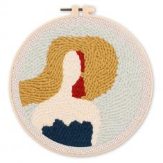 Punch Needle : Femme au Chapeau  - avec cadre