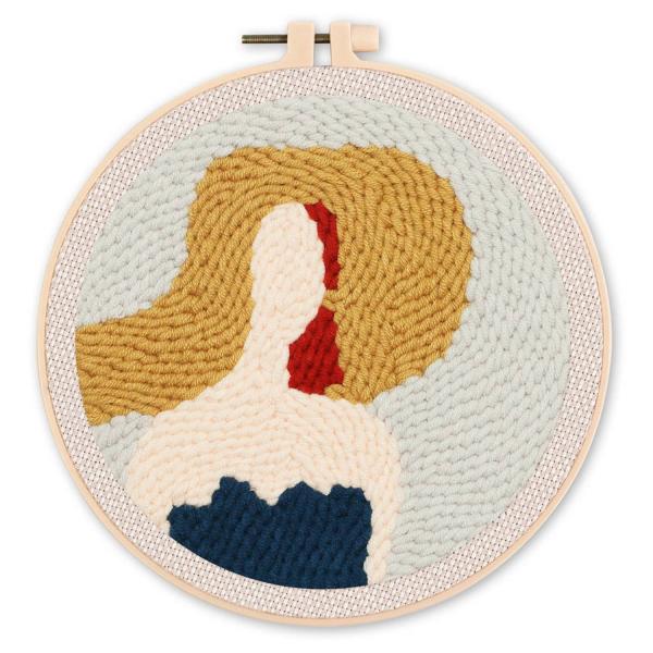 Punch Needle : Femme au Chapeau  - avec cadre - FiguredArt-CCX165