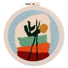 Punch Needle Kit - Floral Composition 1 - with circular frame