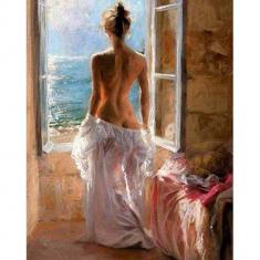 Paint by numbers Naked woman and Sun - without frame