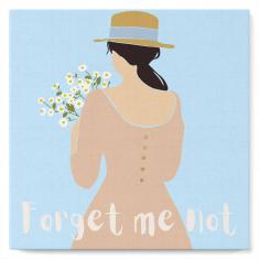 Mini Paint by numbers Forget me not - already stretched on a wooden frame