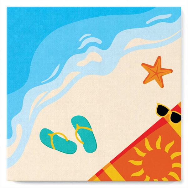 Mini peinture au numéro : A la Plage  - toile tendue sur chassis - FiguredArt-SFA002-Y