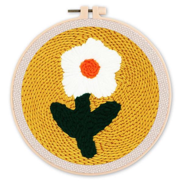 Punch Needle Hübsche weiße Blume - FiguredArt-CCX232