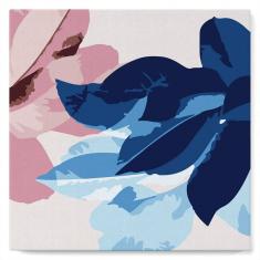 Mini peinture au numéro : Ambiance bleutée de Fleurs  - toile tendue sur chassis