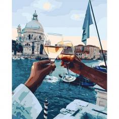 Peinture au numéro : Balade Romantique Toast  - sans châssis en bois