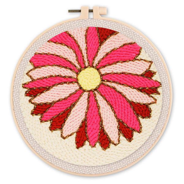 Punch Needle Kit - Daisy - with circular frame - FiguredArt-CD0045