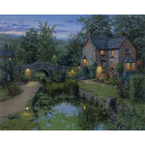 Pintura por números:Luminoso remanso de paz - Bastidor montado - FiguredArt-FA10066-Y