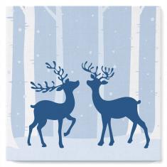 Mini peinture au numéro : Rencontre de Cerfs  - toile tendue sur chassis
