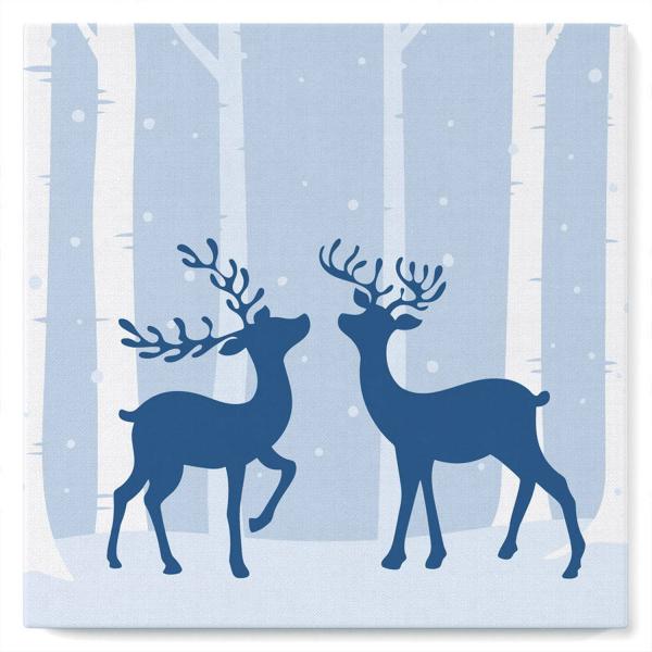 Mini peinture au numéro : Rencontre de Cerfs  - toile tendue sur chassis - FiguredArt-SFA010-Y
