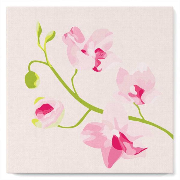 Mini peinture au numéro : Branche d'Orchidée  - toile tendue sur chassis - FiguredArt-SFA041-Y