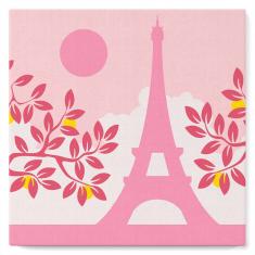 Mini Paint by numbers Pink Paris in the sun - already stretched on a wooden frame