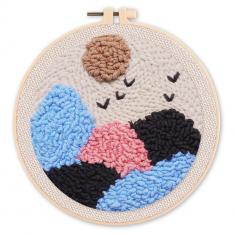Punch Needle Kit - Rolling Hills - with circular frame