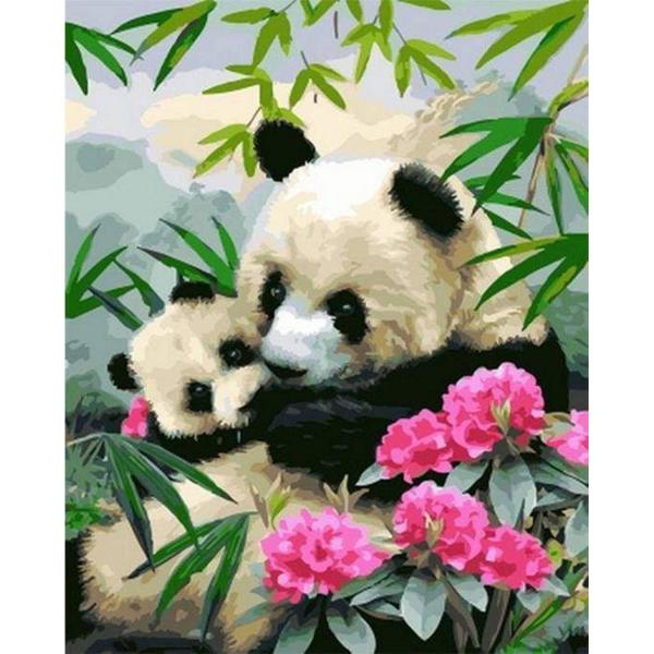 Peinture au numéro : Pandas Géants  - sans châssis en bois - FiguredArt-PN1480
