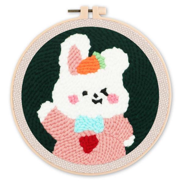 Punch Needle : Lapin Clin d'Oeil  - avec cadre - FiguredArt-CCX283