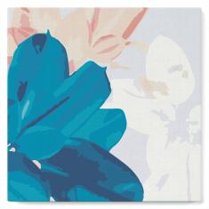 Mini Paint by numbers Abstact Flowers and Leaves - already stretched on a wooden frame
