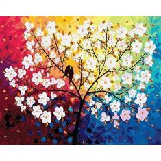 Peinture au numéro : Oiseaux au Printemps  - sans châssis en bois