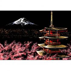 Scratch Painting Mount Fuji