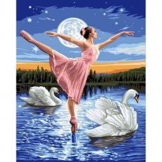 Peinture au numéro : Le Lac des Cygnes  - sans châssis en bois