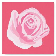 Mini Paint by numbers Sweet Blooming Pink Rose - already stretched on a wooden frame