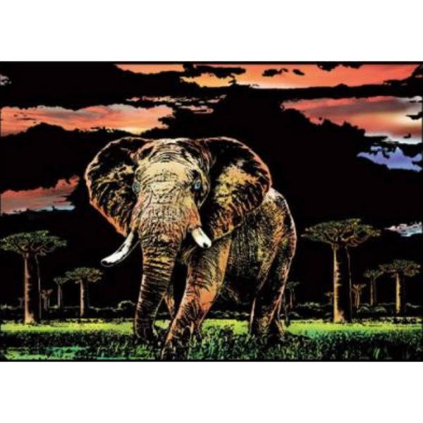 Peinture à gratter : Elephant - FiguredArt-SP1071