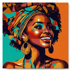 Mini peinture au numéro : Reine Africaine Pop Art  - toile tendue sur chassis